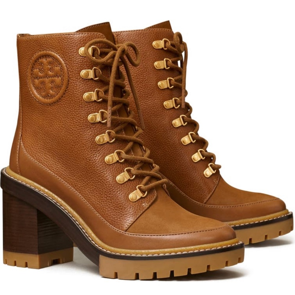 New Tory Burch Miller Mixed Materials Lug Sole Boot (Women - Picture 4 of 8